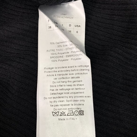 Dior Black Cashmere & Silk Cardigan With Bronze Trim - Picture 6 of 7